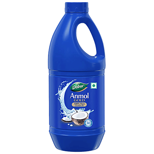 Dabur Anmol Gold Pure Coconut Oil - Edible Grade, Natural, For Hair & Skin Use, 900 ml