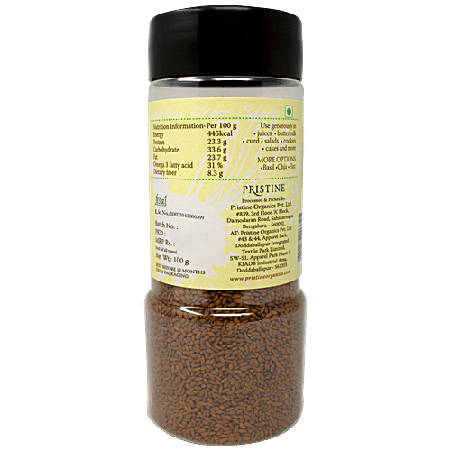 PRISTINE Fields of Gold - Garden Cress Seeds, 100 g Jar Rich in Fiber & Protein