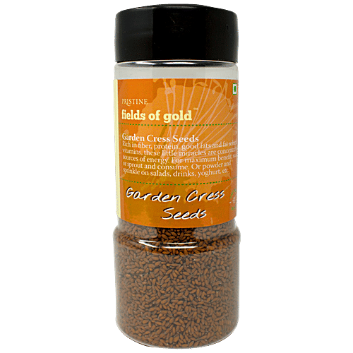 PRISTINE Fields of Gold - Garden Cress Seeds, 100 g Jar Rich in Fiber & Protein