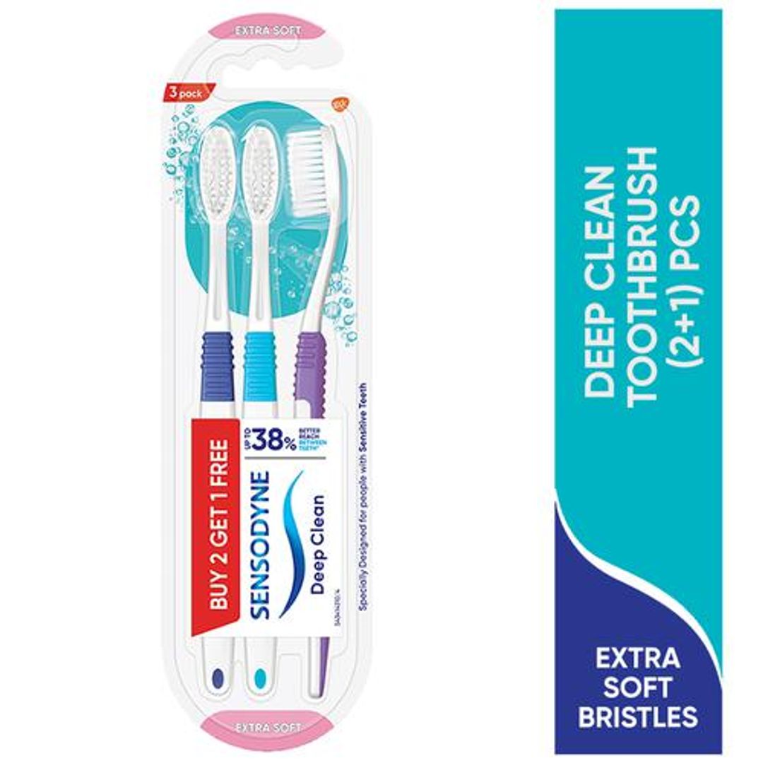 Sensodyne Deep Clean Toothbrush - With Extra Soft & Microfine Bristles, 3 pcs 