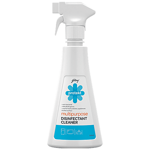 Godrej Protekt Multi-purpose Disinfectant Spray Cleaner - No Gas, Kills 99.9% Germs, Anti-bacterial, For Home & Kitchen, 500 ml Kills 99.9% Germs