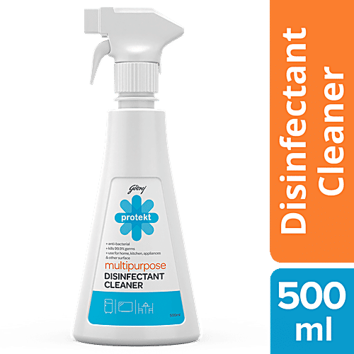 Godrej Protekt Multi-purpose Disinfectant Spray Cleaner - No Gas, Kills 99.9% Germs, Anti-bacterial, For Home & Kitchen, 500 ml Kills 99.9% Germs