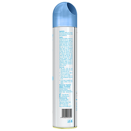Godrej Aer Sanitizer Spray - Air & Surface Disinfectant, 99.9% Germ Protection, Alcohol Based, Long Lasting Fragrance, Cool Surf Blue, 240 ml