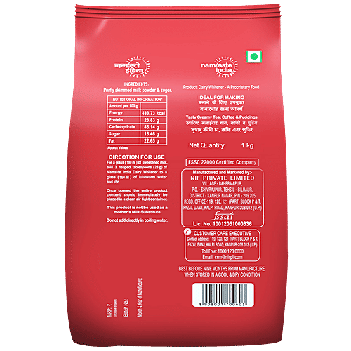 Namaste India Gold Standard Dairy Whitener, 1 kg Pouch