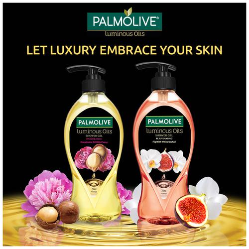 Palmolive Body Wash Luminous Oils Invigorating Shower Gel With 100% Natural Macadamia Oil & Peony Extracts, 750 ml  