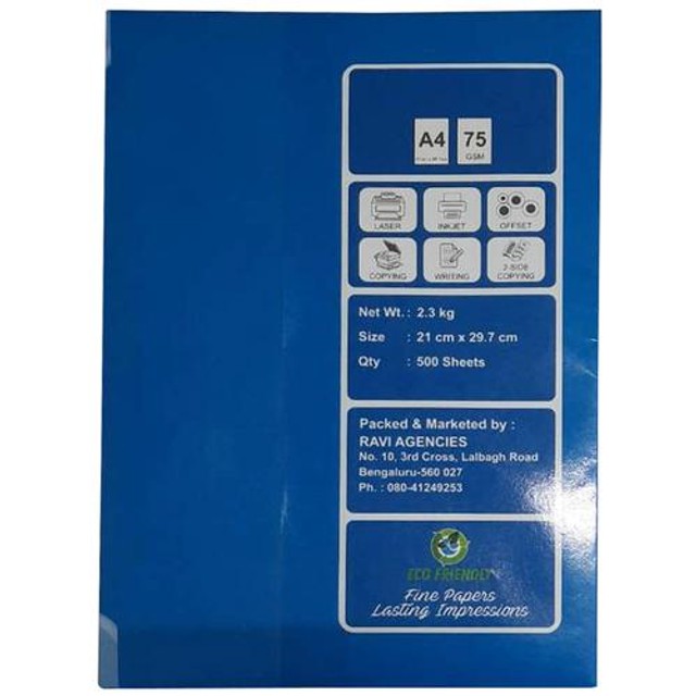 Buy Gravity A4 Size Copier/Printing Paper 75 GSM, 1 Ream Online at