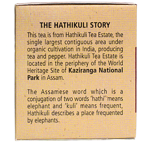 HATHIKULI ORGANIC Assam Ginger Green Tea, 50 g (25 Bags x 2 g each) Zero Trans Fat