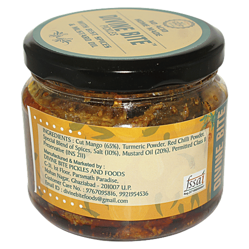DIVINE BITE Mango Pickle/Aam ka Achaar -  Home Made, 300 g  