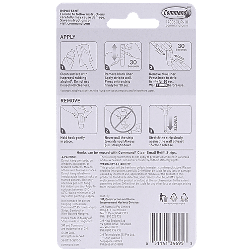 Command Clear Mini Hooks, 6 pcs  Damage Free Hanging