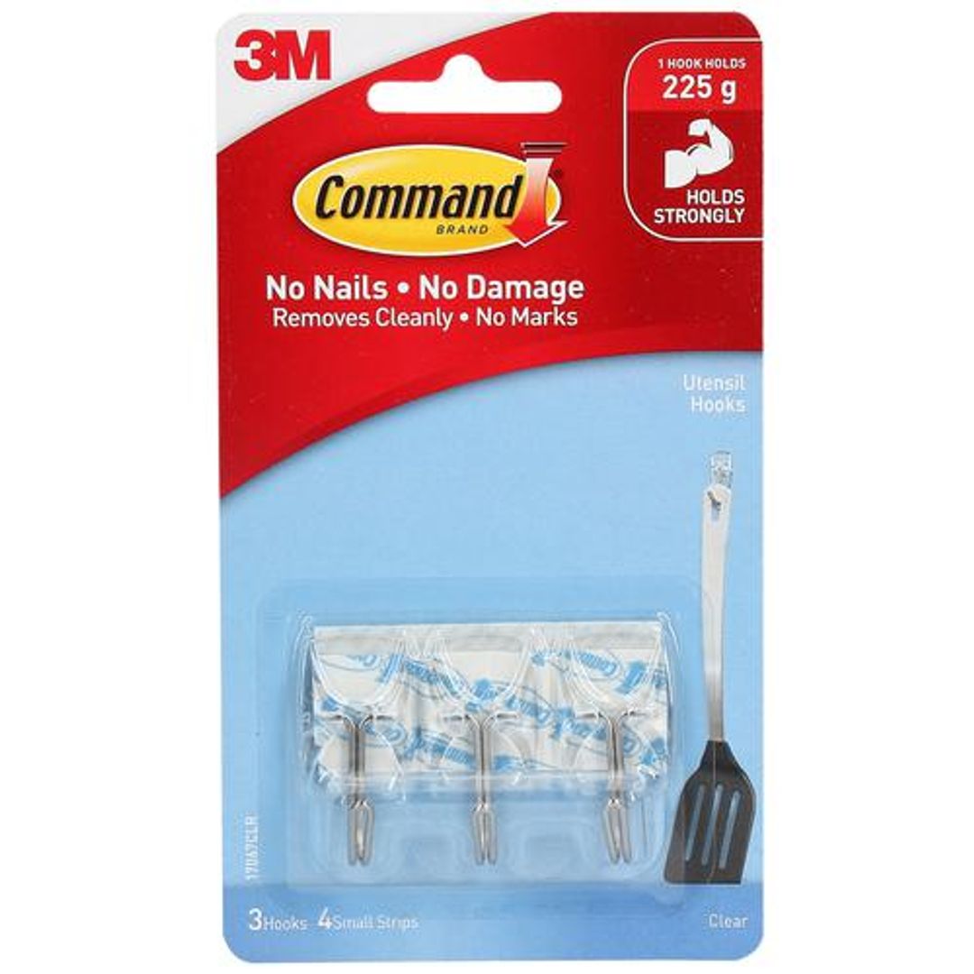 Command Clear Small Wire Hook, 3 pcs 