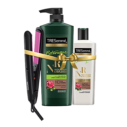 Tresemme Nourish & Replenish Shampoo & Conditioner With Philips Straightener Combo, 580 ml + 190 ml