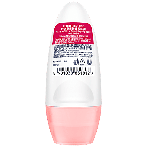 Rexona-Rollon Fresh Rose Whitening Underarm Roll On Deodorant For Women, 50 ml  48h Odour Protection, Anti- PerSpirant