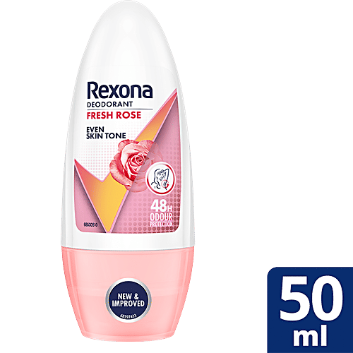 Rexona-Rollon Fresh Rose Whitening Underarm Roll On Deodorant For Women, 50 ml  48h Odour Protection, Anti- PerSpirant