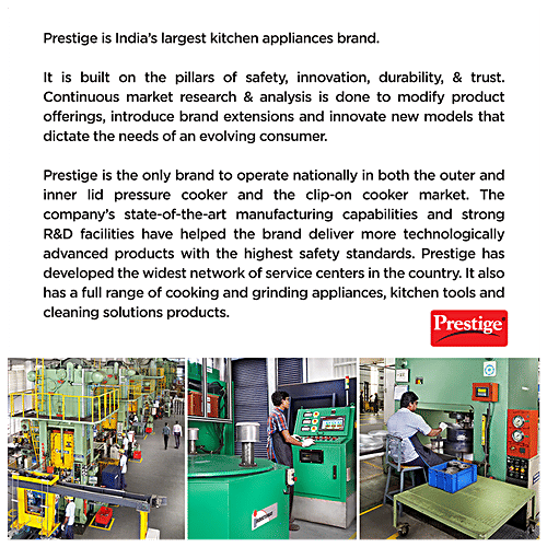 Prestige Svachh Aluminium Anti Bulge Gas & Induction Compatible Pressure Cooker - Silver, 3 L  