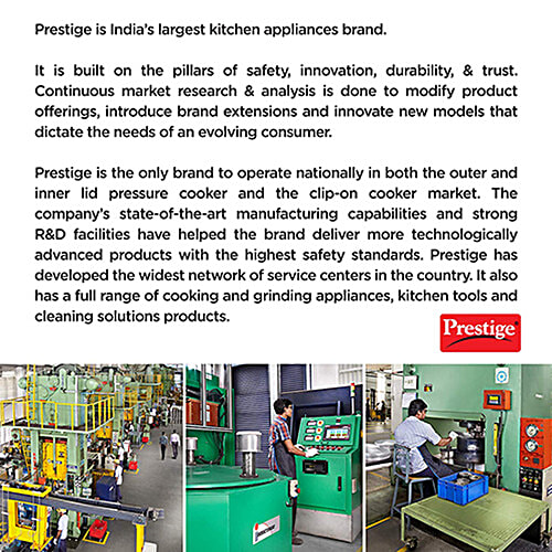 Prestige Svachh Aluminium Anti Bulge Gas & Induction Compatible Pressure Cooker - Silver, 5 L  