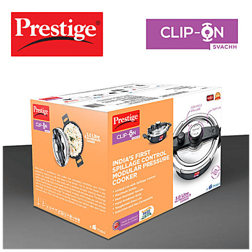 Prestige Svachh Hard Anodised Aluminium Outer Lid Pressure Cooker - Induction Base, Black, 20241, 3 L