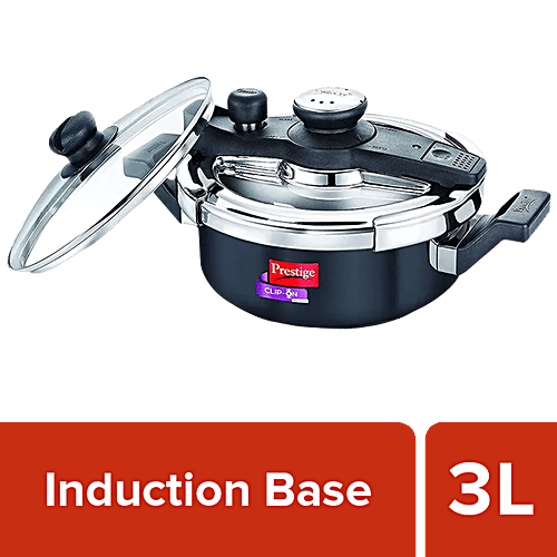 Prestige Svachh Hard Anodised Aluminium Outer Lid Pressure Cooker - Induction Base, Black, 20241, 3 L