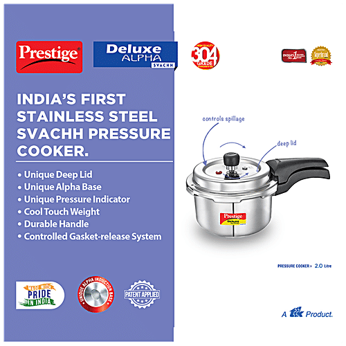 Buy Prestige Stainless Steel Outer Lid Pressure Cooker Induction Base