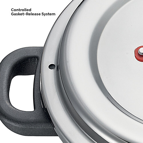 Prestige Deluxe Alpha Svachh Stainless Steel Spillage Control Pressure Cooker - Silver, 5.5 l  