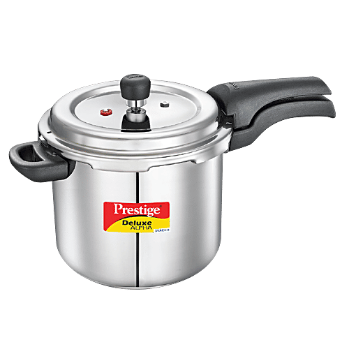 Prestige Deluxe Alpha Svachh Stainless Steel Spillage Control Pressure Cooker - Silver, 5.5 l  