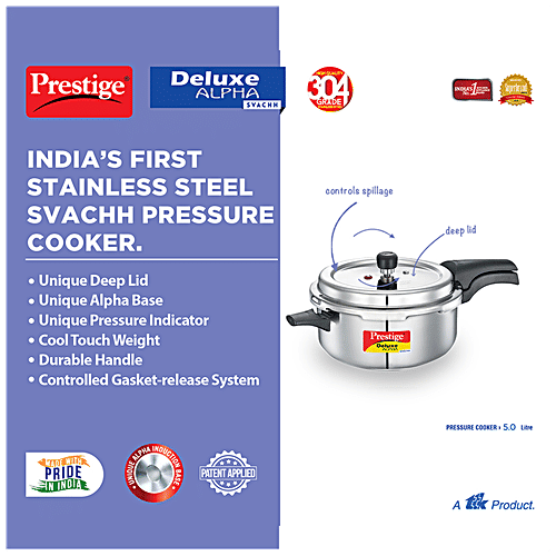 Buy Prestige Svachh DLX Alpha Steel Outer Lid Pressure Cooker (20255