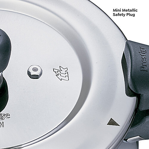 Prestige Deluxe Alpha Svachh Stainless Steel Spillage Control Junior Handi Pressure Cooker - Silver, 4 L  