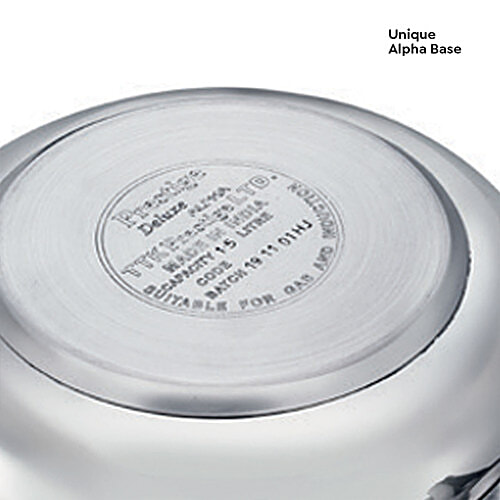 Prestige Deluxe Alpha Svachh Stainless Steel Spillage Control Junior Handi Pressure Cooker - Silver, 4 L  