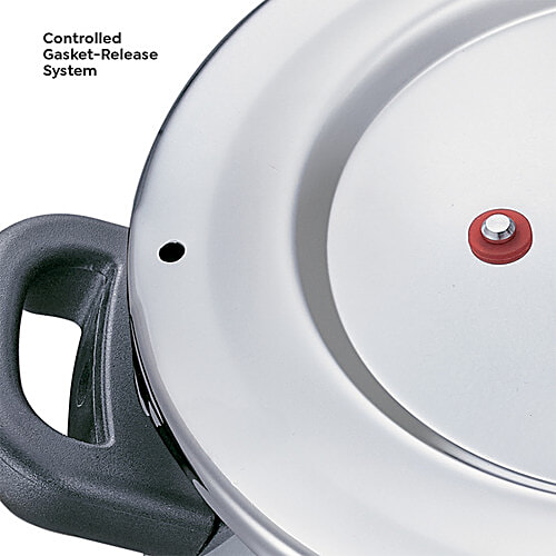 Prestige Deluxe Alpha Svachh Stainless Steel Spillage Control Junior Handi Pressure Cooker - Silver, 4 L  