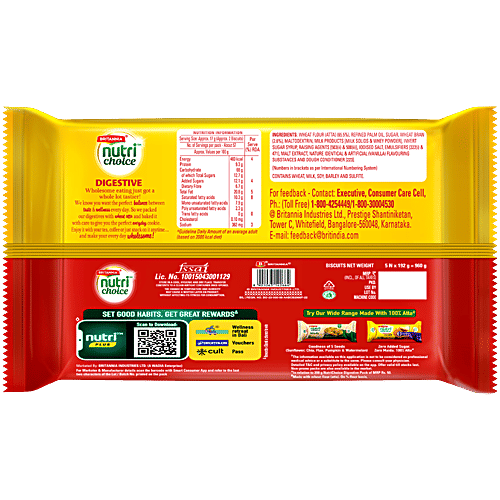 Britannia Nutrichoice Digestive High-Fibre Biscuits, 960 g  Atta, No Trans Fat