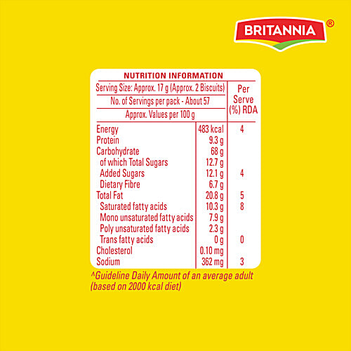Britannia Nutrichoice Digestive High-Fibre Biscuits, 960 g  Atta, No Trans Fat
