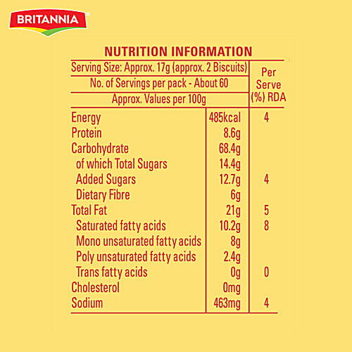 Buy Britannia NutriChoice Digestive High Fibre Biscuits Made From