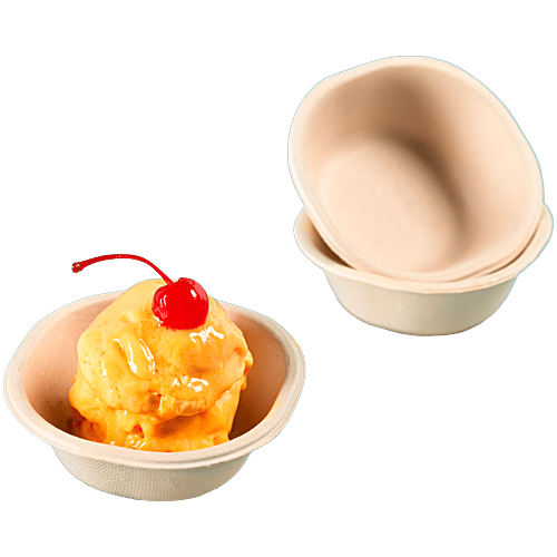 Chuk Serving Bowls/Dona, 25 pcs  Compostable, Made With Sugarcane Pulp, Oil & Water Leakproof, Tableware