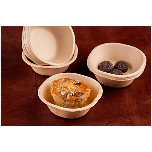 Chuk Serving Bowls/Dona, 25 pcs  Compostable, Made With Sugarcane Pulp, Oil & Water Leakproof, Tableware