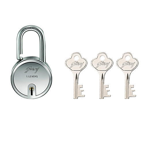Buy Godrej Round 5 Levers 3 Keys Padlock Online at Best Price of Rs 199
