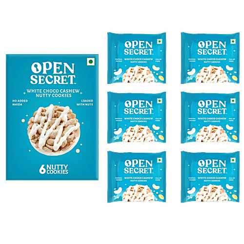 Open Secret White Chocolate Cashew Nutty Cookies, 75 g  