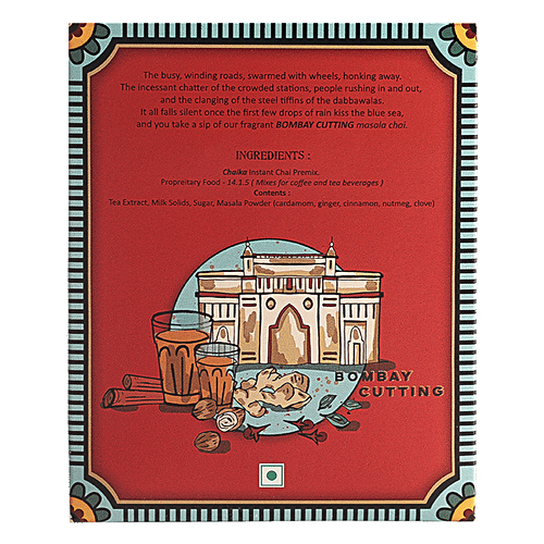 Chaika Bombay Cutting Instant Masala Tea Premix, 140 g (10 Sachets x 14 g Each)