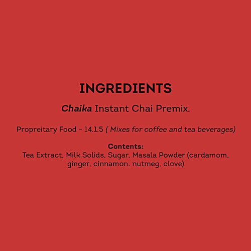 Chaika Bombay Cutting Instant Masala Tea Premix, 140 g (10 Sachets x 14 g Each)