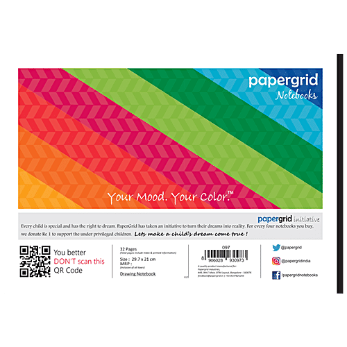 Papergrid A4 Drawing Book - 32 Pages, Soft Cover, 1 pc  