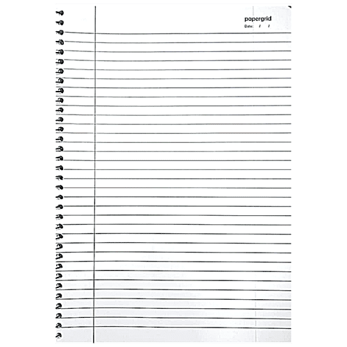 Buy Papergrid Notebook Ruled, Single Line, Spiral Bound, A4, 160