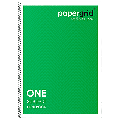 Papergrid Notebook - Ruled, Single Line, Spiral Bound, A4, 160 Pages, 1 pc