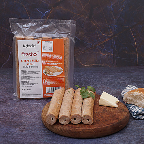 Fresho Chicken Seekh Kabab Malai N Cheese, 500 g  