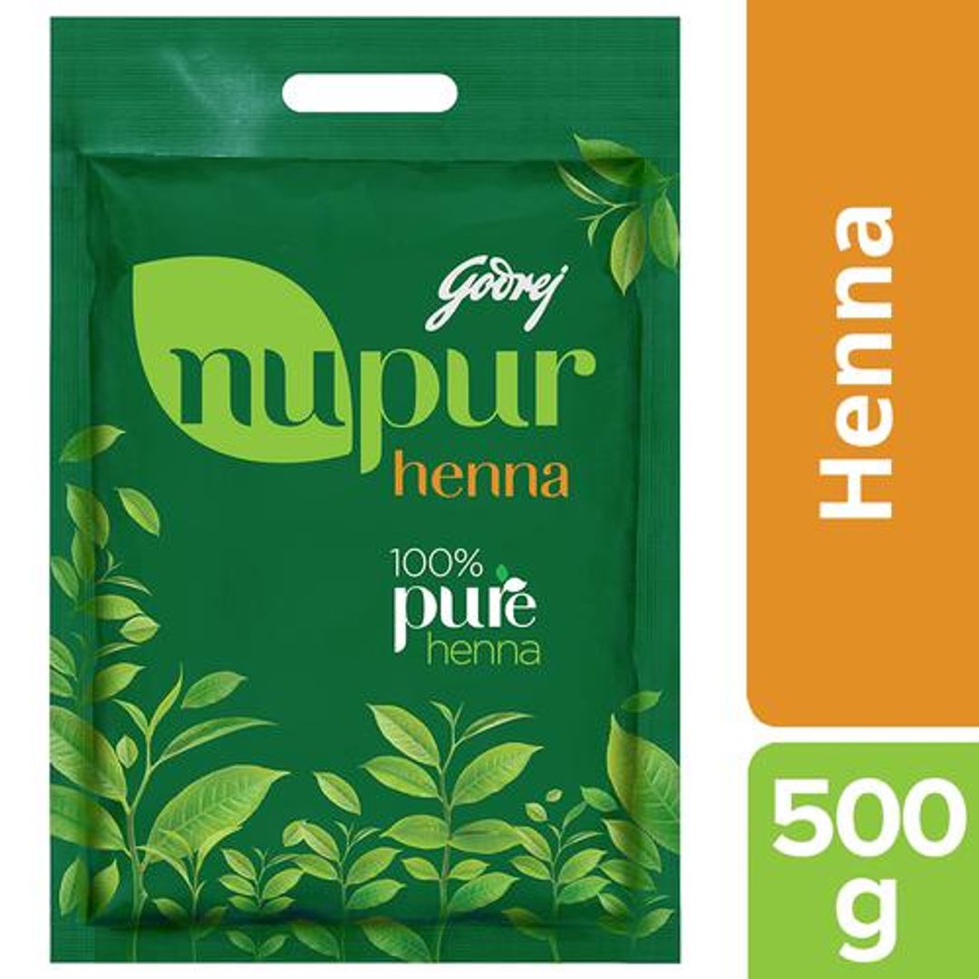 Godrej Nupur 100% Pure Henna/Mehendi - Natural Conditioning & Anti-Dandruff Hair Colour Solution, 500 g 