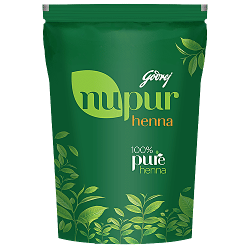 Godrej Nupur 100% Pure Henna/Mehendi - Natural Conditioning & Anti-Dandruff Hair Colour Solution, 200 g  