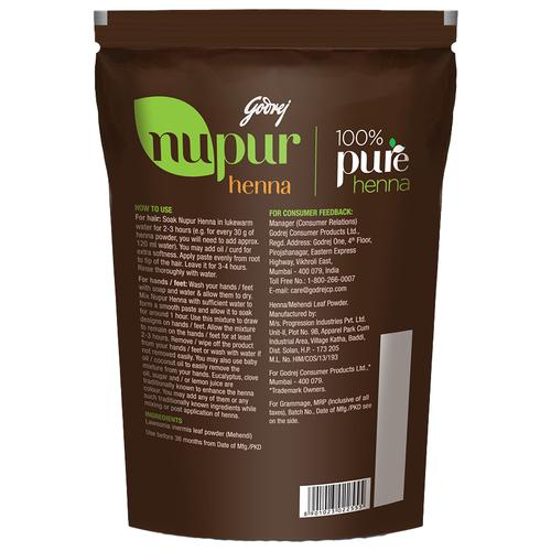 Buy Godrej Nupur 100% Pure Henna/Mehendi - Natural Conditioning &  Anti-Dandruff Hair Colour Solution Online at Best Price of Rs 102 -  bigbasket