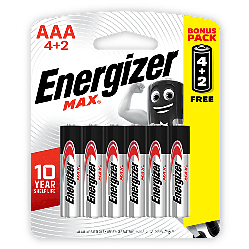Buy Energizer Max Alkaline Battery Steel, AAA, 1.5 V Online at Best