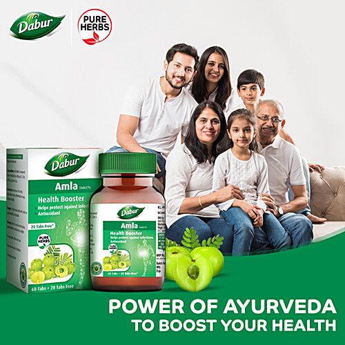 Dabur Amla Tablets, 60 Tablets (Get 20 tablets Free) 