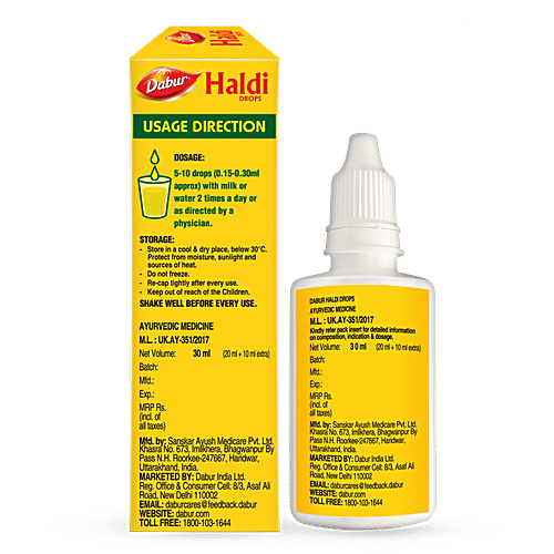 Dabur Haldi Drops, 30 ml (20ml +10ml Free) 