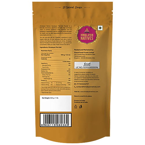 Himalayan Natives Pink Salt Powder, 500 g  