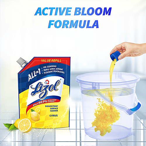 Lizol All In One Disinfectant Surface Cleaner Liquid - Citrus, 1.8 L  