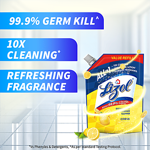 Lizol All In One Disinfectant Surface Cleaner Liquid - Citrus, 1.8 L  